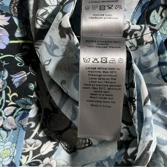 NWT Zadig & Voltaire Refla bohemian Patch Oxford blue printed Dress - Picture 15 of 15